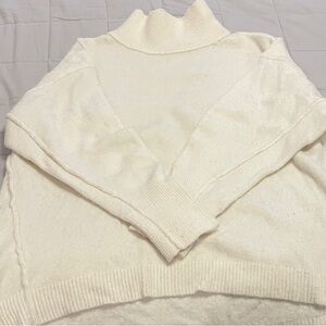 Free People Cream Turtleneck Sweater